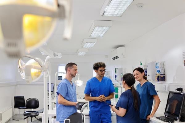 Orthodontics team in discussion