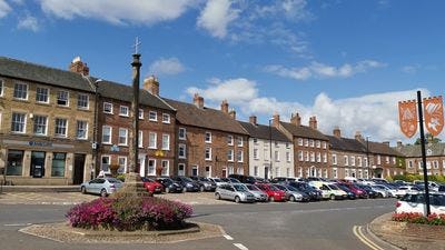 Bedale market square on a summer day